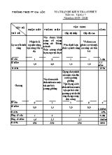 Ma trận và đề kiểm tra 1 tiết môn Vật lý Lớp 7 - Tiết 10 - Năm học 2019-2020 - Trường THCS Thị trấn Gia Lộc (Có đáp án)